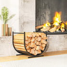Outsunny - Porte-bûches extérieur- support à bûches 17 po pour rangement de cheminée-Le design surélevé garde les bûches hors du sol, favorisant la circulation de l’air pour garder le bois sec 
