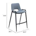Zuo - Desi Tabouret de comptoir - Azure Gris - Ensemble de 2-8