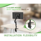 ShoppingAll - Support de moniteur à ressort à gaz simple avec 2 bras pivotants - Noir-7