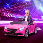 Aosom - Voiture électrique 12v ride-on avec télécommande parentale - rose-Réglage à deux vitesses (manuel) ou à trois vitesses (télécommande) avec une vitesse maximale de 3,1 mi/h (5 km/h) 