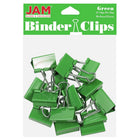 JAM Paper - Pinces à reliure colourées - taille moyenne - 32 mm (1 1/4 po) - vertes - paquet de 15-Couleur : Vert | Fabriqué en acier trempé pour une tenue extra forte