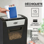 GBC - ShredMaster SM15-06 Micro-Déchiqueteur-Il déchiquette jusqu’à 15 feuilles à la fois. Ça déchiquette aussi les agrafes et les trombones