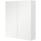 Kleankin - Armoire à pharmacie avec portes et étagère - blanc-Miroir extérieur pour une meilleure préparation au maquillage ou au rasage du matin 