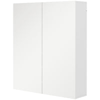Kleankin - Armoire à pharmacie avec portes et étagère - blanc-Miroir extérieur pour une meilleure préparation au maquillage ou au rasage du matin 