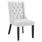 Modway - Baronet Bouton touffé Tissu Chaise à manger - Blanc-Fauteuil d’appoint moderne élégant