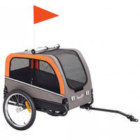 PawHut - Remorque de vélo pour chien, chariot pour animaux, accessoire de transport-Cadre en acier et tissu 600D assurent la durabilité, une poche permet de ranger les essentiels 