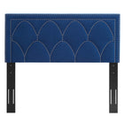 Modway - Greta Performance Velvet Tête de lit jumelée, Marine-Détail de la tête de clous
