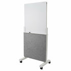 Quartet Chevalet agile - 27,5 po x 60,5 po - blanc/gris (Q293066W)-Le tableau blanc en verre mesure 25-1/2 po x 28-7/8 po