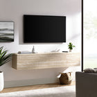 Modway - Terra 71 po fixé au mur Meuble TV, Travertin-Finition en travertin
