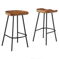 Modway - Concord Dos sans dos Tabourets de comptoir - Noyer - Ensemble de 2-Tabourets de comptoir en bois de manguier
