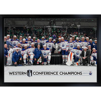 Edmonton Oilers Canavs 2025 Conference Champions - Toile encadree - 31" x 22"-Impression sur toile de qualité supérieure avec bordures enveloppées