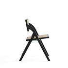 Manhattan Comfort - Lot de 2 chaises pliantes de salle à manger Lambinet 53 cm style industriel chic - noir et cannage naturel-Doté de capacités de pliage Parfait pour être rangé lorsqu'il n'est pas utilisé