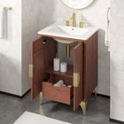Modway - Daylight 24" Vanette de salle de bain - Noyer blanc-Trous centraux de 8"
