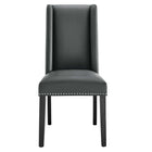 Modway - Baron Cuir végane Chaise à manger - Gris-Assemblée requise