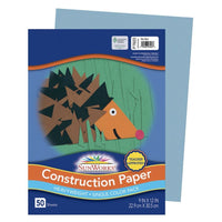 Prang - Papier construction, bleu ciel, 9 po x 12 po, 50 feuilles-Papier de construction épais en bois de pâte mécanique