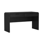 Manhattan Comfort - Bureau moderne Grace 54" avec 2 tiroirs - Noir-Les poignées encastrées en métal maintiennent un design épuré, minimal et ininterrompu