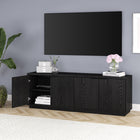 Hudson&Canal - Meuble TV Mansfield pour téléviseurs jusqu'à 78" - Grain noir-Dimensions du produit : 15,5" L x 70" l x 24" H