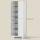 HOMCOM - Armoire de garde-manger haute 72 po avec 4 portes - blanc-Conception anti-basculement pour plus de sécurité dans les environnements familiaux 