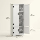 HOMCOM - Armoire de cuisine garde-manger 60 po avec étagères - blanc-Principalement utilisé pour le rangement et offre un espace de stockage pour les produits désordonnés 