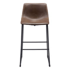 Zuo - Smart Tabouret de bar - Espresso vieilli - Ensemble de 2-Rembourrage moelleux et confortable