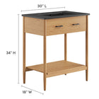 Modway - Zaire 30" Vanette de salle de bain - Noir naturel-Tiroir compact