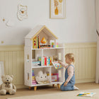 Qaba - Organisateur de rangement pour jouets pour enfants - blanc-Hauteur adaptée aux enfants de 3 à 6 ans
