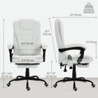 Vinsetto - Fauteuil de massage vibrant à 7 points avec repose-pieds et roulettes pivotantes - blanc-Repose-pieds rétractable pour surélever vos pieds lorsque vous vous allongez