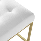 Modway - Privy Acier inoxydable doré Tissu rembourré Tabouret de comptoir - Or Blanc-8