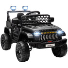 Qaba - Voiture camion pour enfants 12V avec télécommande, portes ouvrables - noir-Le UTV pour enfants 12V possède deux moteurs, offrant 60 minutes d'autonomie