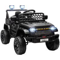 Qaba - Voiture camion pour enfants 12V avec télécommande, portes ouvrables - noir-Le UTV pour enfants 12V possède deux moteurs, offrant 60 minutes d'autonomie