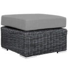 Modway - Summon Terrasse extérieure Ottoman Sunbrella in Toile gris-Tissu Sunbrella durable