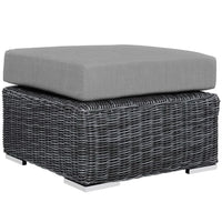 Modway - Summon Terrasse extérieure Ottoman Sunbrella in Toile gris-Tissu Sunbrella durable