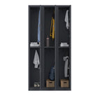 Ceha - Série RH, batterie de 3, casier 2 niveaux avec aérations à persiennes - poignée encastrée, gris graphite-Solutions de rangement flexibles pour s'adapter à votre espace et à vos besoins d'organisation