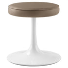 Modway - Lippa Cuir végane Tabouret rond - Brun champignon-Siège en cuir synthétique