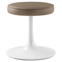 Modway - Lippa Cuir végane Tabouret rond - Brun champignon-Siège en cuir synthétique