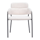 Zuo - Marcel Chaise de salle à manger - Crème - Ensemble de 2-Tissu style mouton bouclé