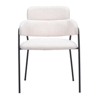 Zuo - Marcel Chaise de salle à manger - Crème - Ensemble de 2-Tissu style mouton bouclé