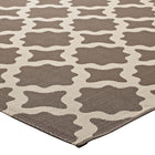Modway - Cerelia Treillis marocains intérieurs et extérieurs Tapis 9 pi l x 12 pi L - Beige clair et beige foncé-Haute densité / Tissé à la machine