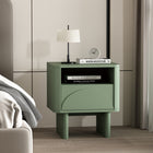 Manhattan Comfort - Table de nuit moderne Ella 19,7" - Vert sauge-Comprend 1 étagère ouverte et 1 tiroir à extension totale avec une façade avant en demi-cercle surélevée