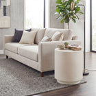 HOMCOM - Table d’appoint finition béton - blanc crème-Couleur : blanc crème 