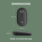 Logitech - Pebble Mouse 2 M350s fine sans fil Bluetooth, portable, légère, boutons personnalisables - Graphite-Compatible avec les ordinateurs portables MacBook Neo : connexion Bluetooth instantanée, compatibilité parfaite et couleurs assorties