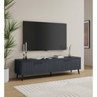 Manhattan Comfort - Meuble TV Jodie 68,9 po style Mid-Century Modern - Gris Charbon-Recommandé pour un téléviseur jusqu'à 75 pouces