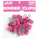 JAM Paper - Pinces à reliure colourées - petites - 19 mm (3/4 po) - pinces à reliure roses - paquet de 25-Couleur : Rose | Fabriqué en acier trempé pour une tenue extra forte