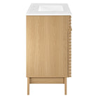 Modway - Render 36" Vanette de salle de bain - Oak White-Tiroirs à extension complète