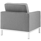 Modway - Loft Tissu rembourré Fauteuil - Gris clair-Housse de coussin amovible à fermeture éclair