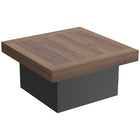 HOMCOM - Table basse carrée avec éclairage LED - noyer-Bande LED RGB détachable avec différentes couleurs, modes et intensités, contrôlée par interrupteur ou application Bluetooth