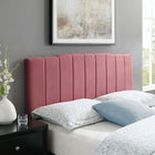 Modway - Camilla Chenal Touffé Performance Velvet Tête de lit King/King de Californie, Rose poussiéreuse-Rembourrage en velours polyester Performance