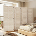 HOMCOM - Cloison de séparation autoportante à 8 panneaux avec panneau perforé pour chambre ou bureau intérieur - naturel-21 charnières métalliques pour la stabilité et une extension et rétraction fluide  
