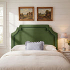 Modway - Magnolia Taille Velvet Performance Résistant aux Taches Tête de lit Queen size - Vert mousse-Silhouette festonnée