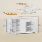 HOMCOM - Buffet moderne 55 po avec tiroir et étagères latérales de rangement - blanc-Le design polyvalent sert aussi de bar à café, de station de préparation ou de meuble TV 